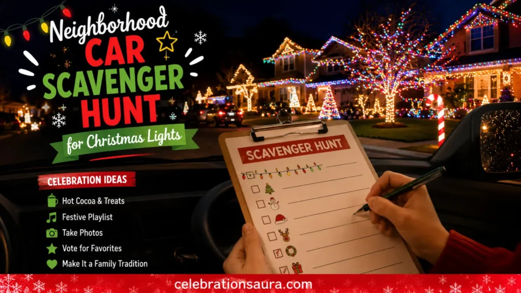 Neighborhood Car Scavenger Hunt for Christmas Lights