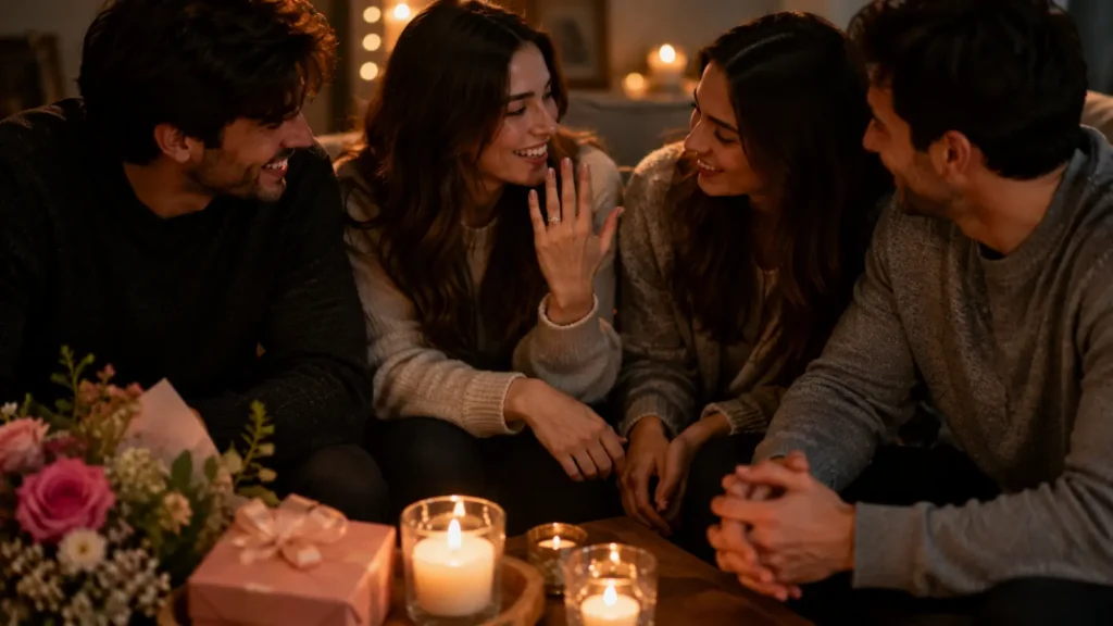 Not every engagement needs a public announcement right away, and that's completely fine. In fact, many couples wait 24–48 hours to tell close family and friends privately first.