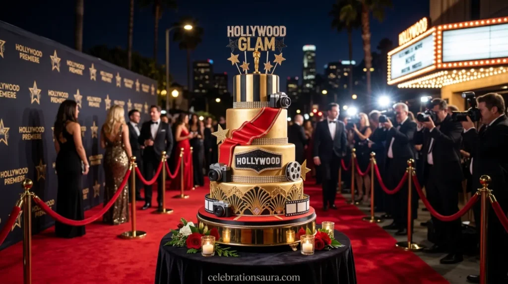 Hollywood Glam Red Carpet Cake