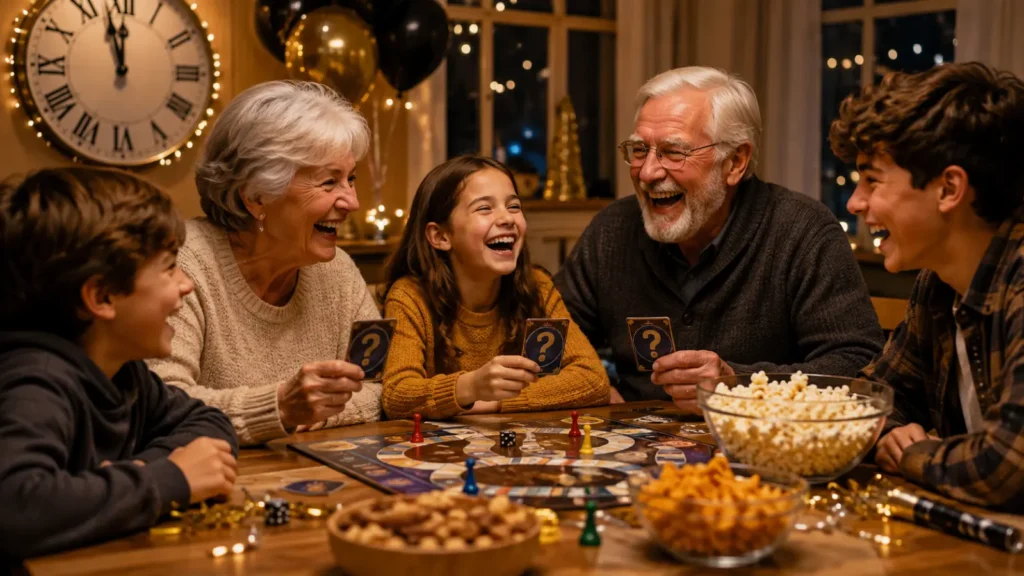 These work best around a table, between rounds of a board game, or while everyone waits for the ball to drop. Furthermore, they're the kind of humor a 9-year-old and a grandparent can both laugh at without an eye-rol
