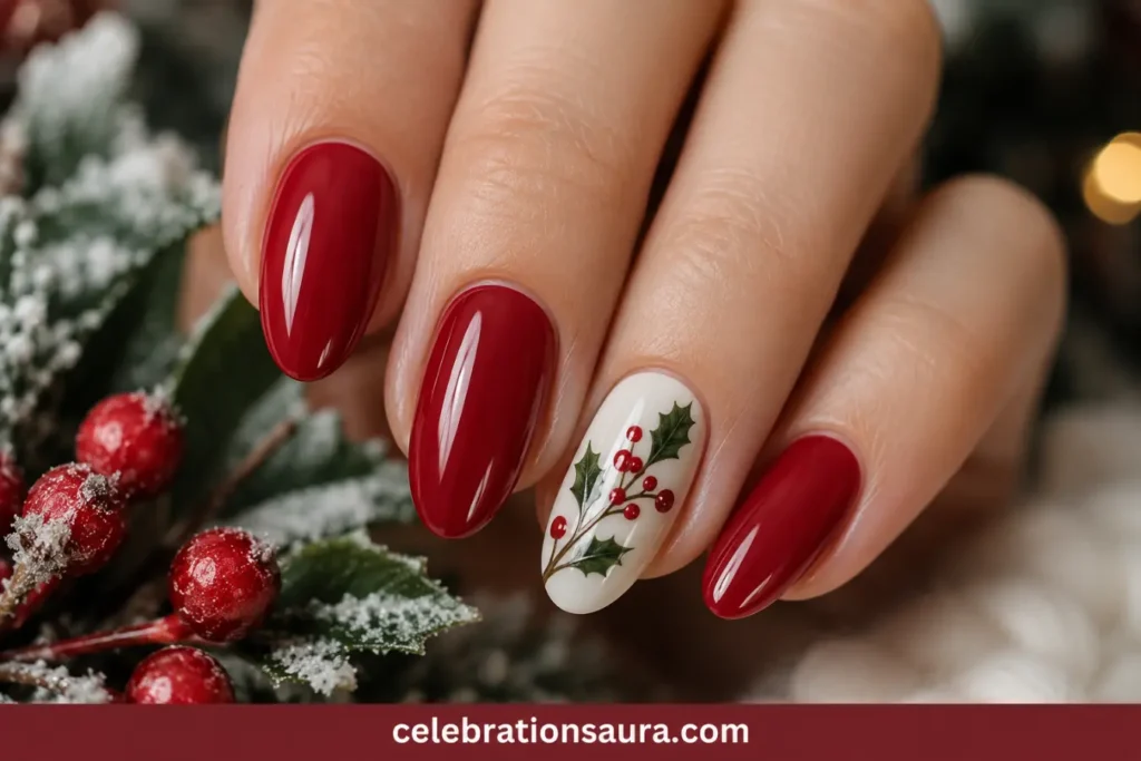 Holly Berry Accent Nail
