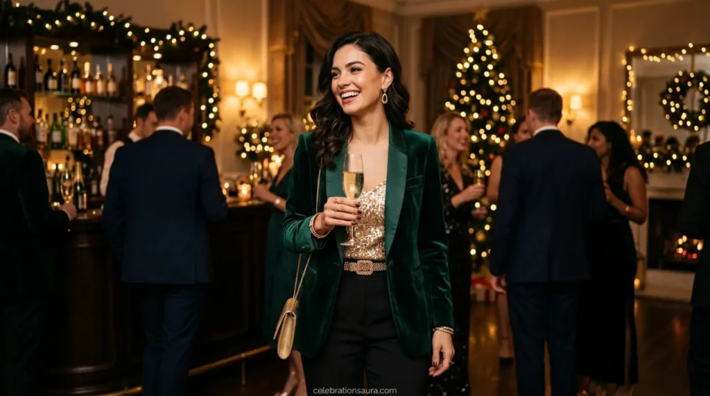 Winter Party Outfit with Velvet Details
