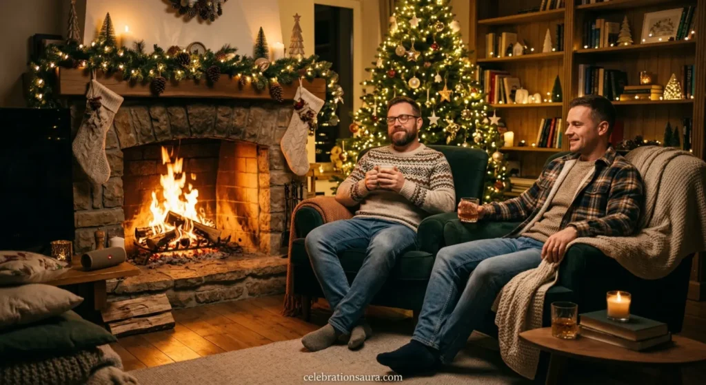 Relaxing Christmas Music With a Crackling Fireplace 