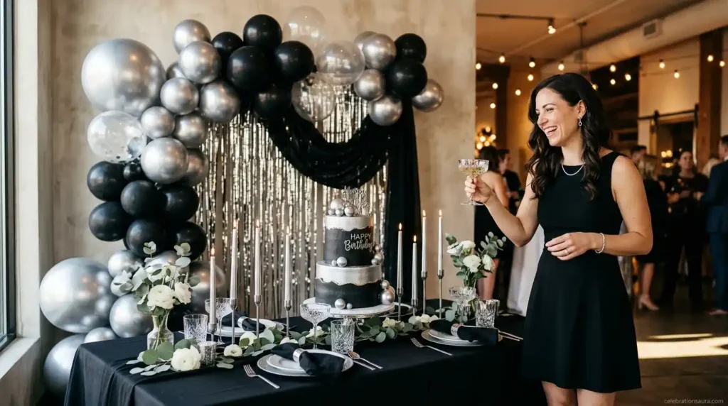 Choose a Clean Black-and-Silver Birthday Setup