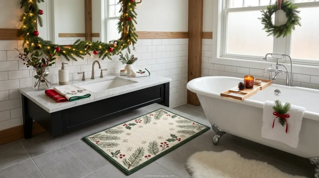 Add a Christmas Bath Mat