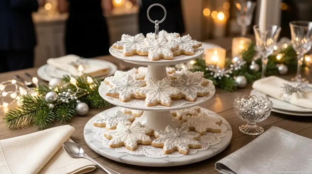 Make Snowflake Cookies for an Elegant Party