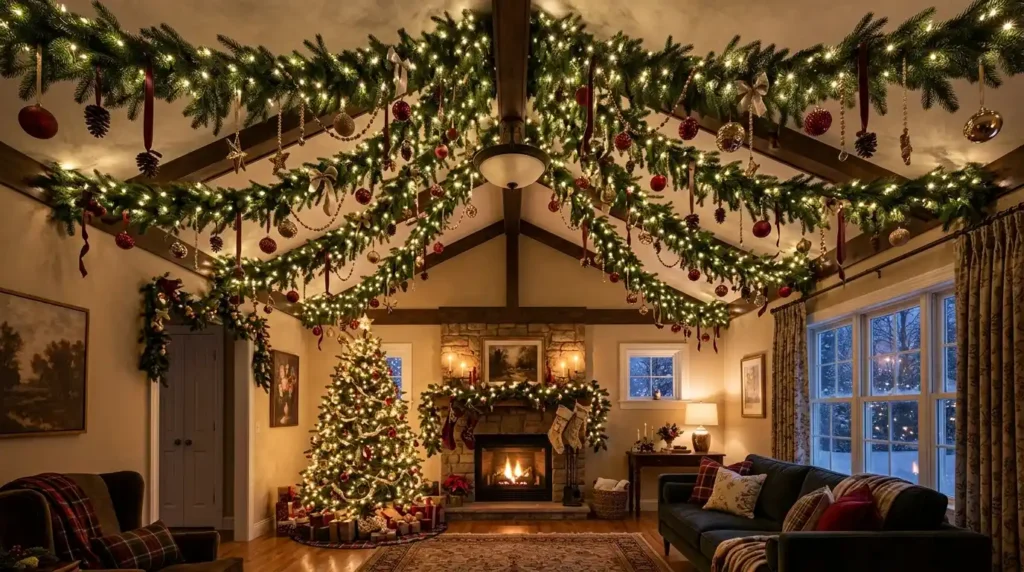  Turn the Ceiling Into a Christmas Canopy