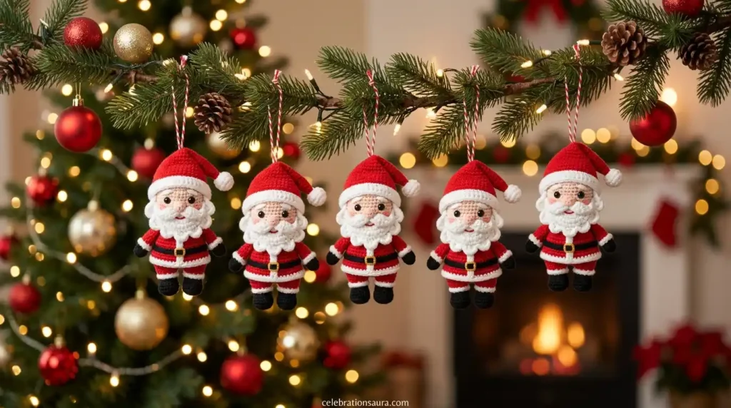 Crochet Santa Claus Ornaments