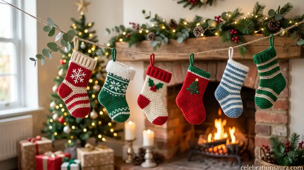 Crochet Christmas Stocking Ornaments