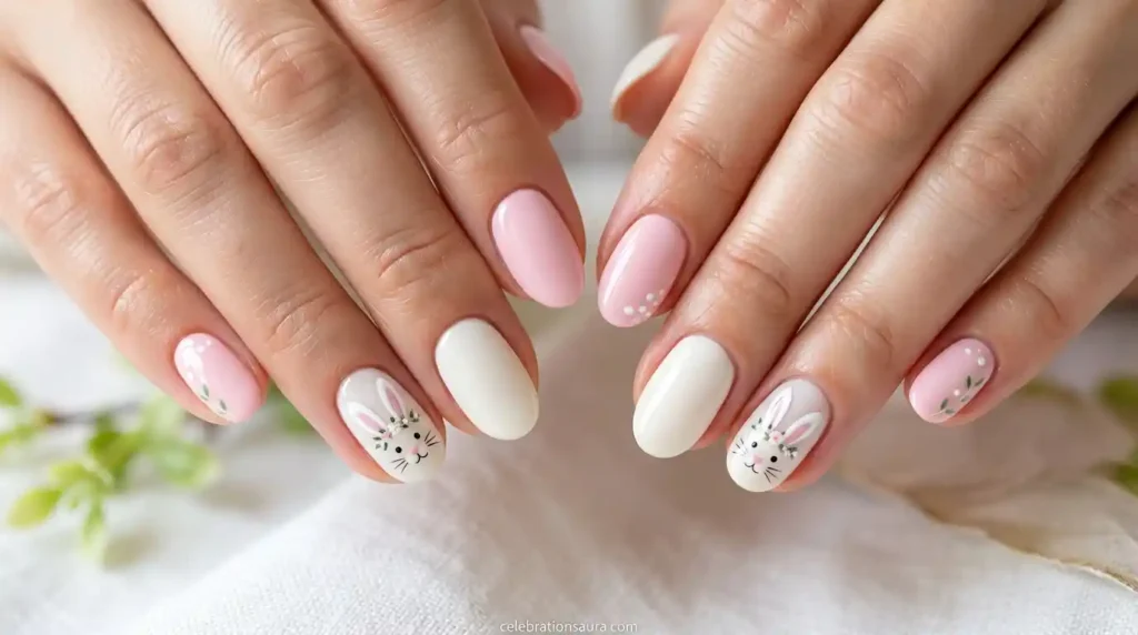 Tiny Bunny Accent Nails 