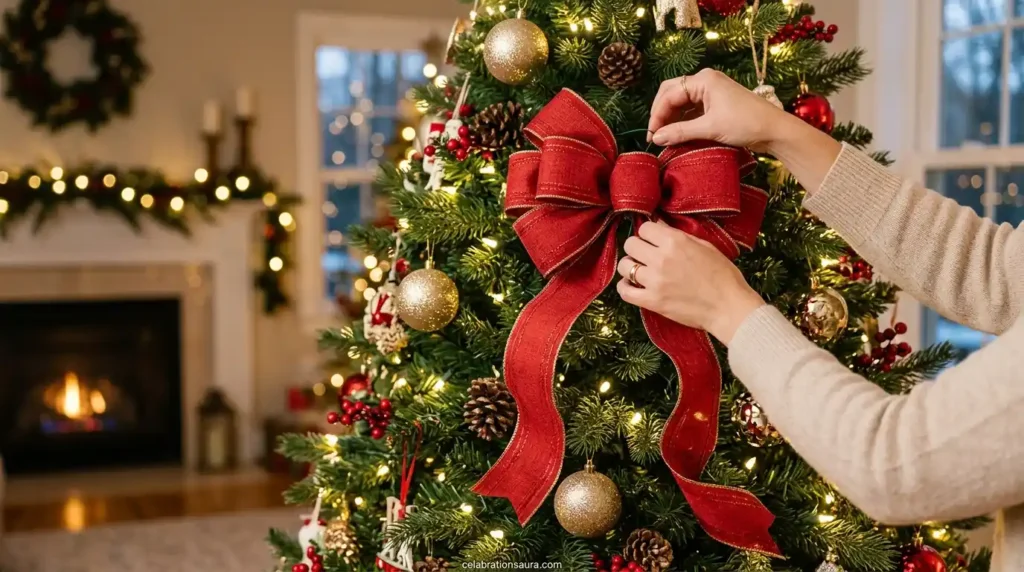 How to Make a Bow With Ribbon for a Christmas Tree