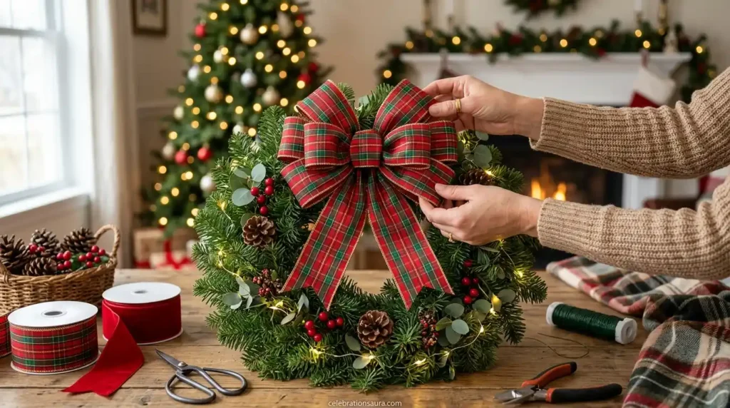 How to Make a Christmas Bow for a Wreath