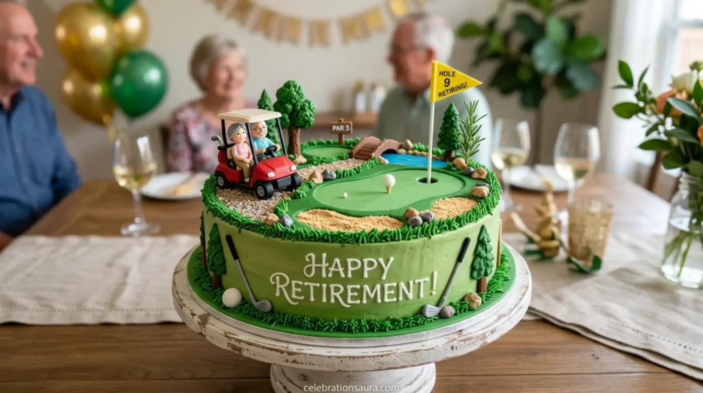 Golf-Themed Retirement Cake