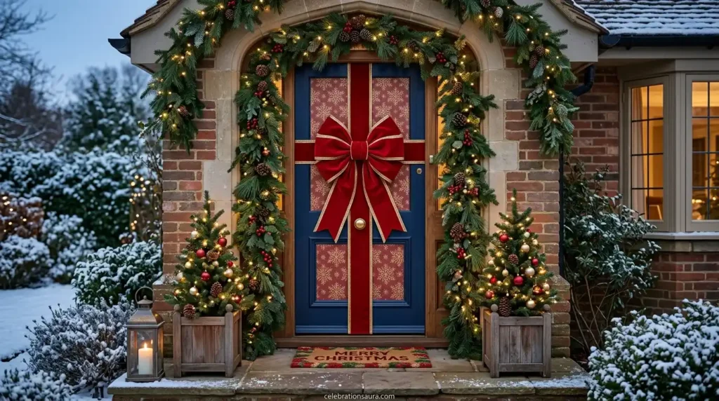  Turn the Door Into a Giant Christmas Present 