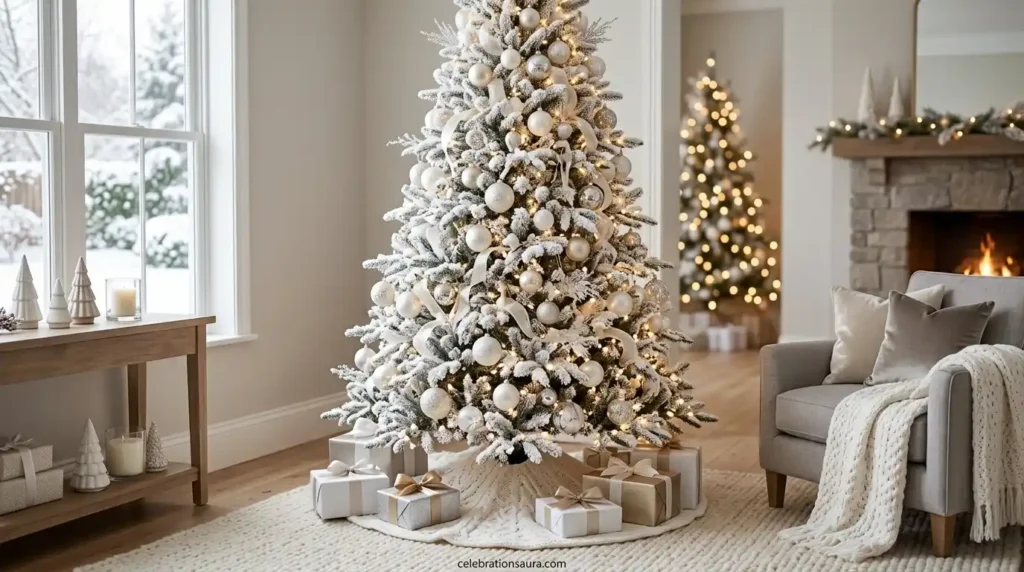  Elegant White Christmas Tree Background