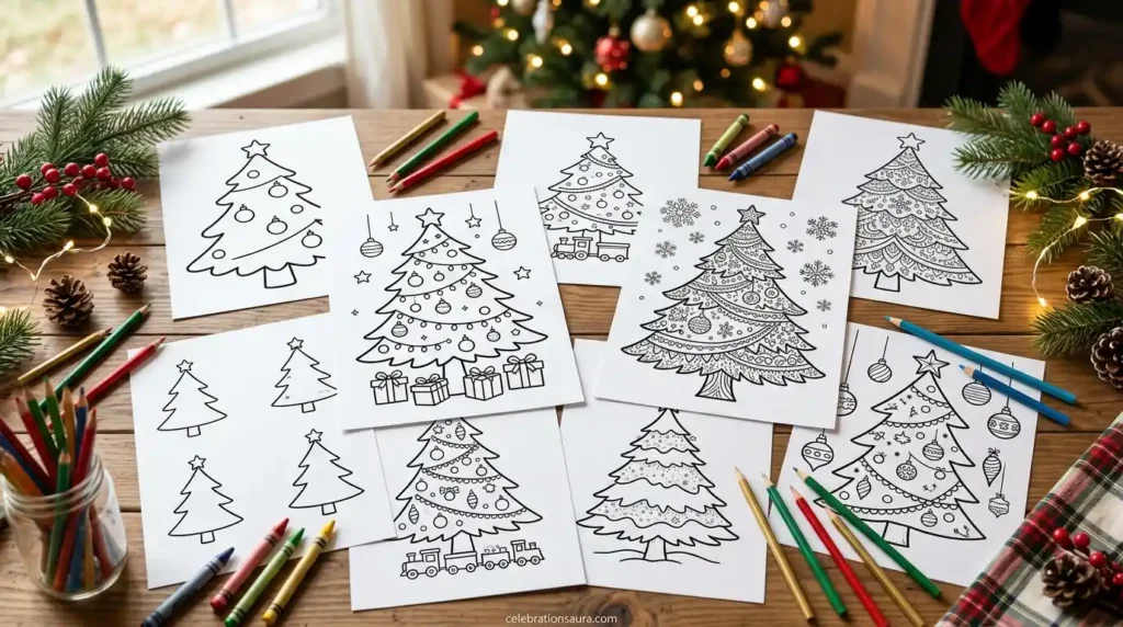 Christmas Tree Coloring Pages: 20+ Festive Designs for Kids & Adults