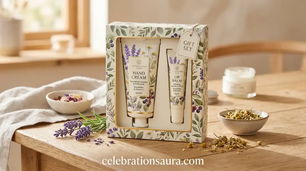 A Hand Cream and Lip Balm Set