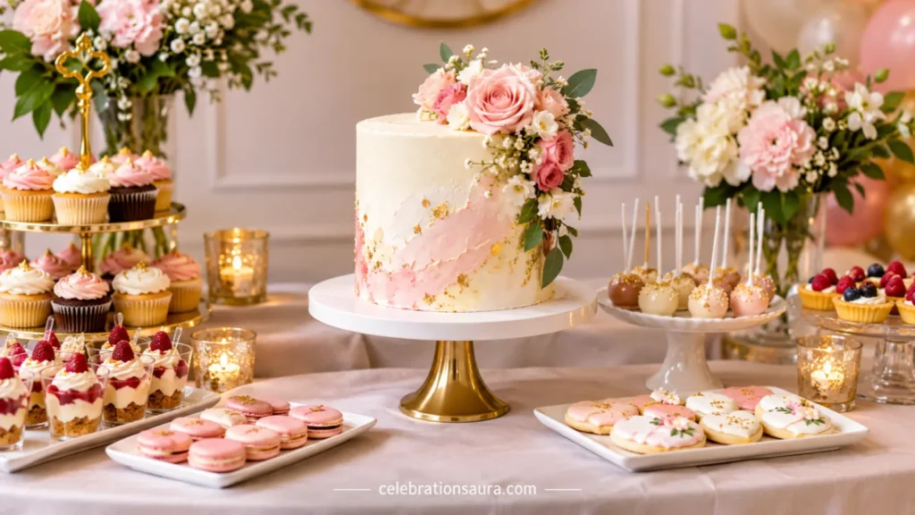 A Dessert Table With a Signature Cake