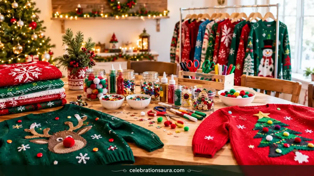 Set Up a DIY Ugly Sweater Decorating Station